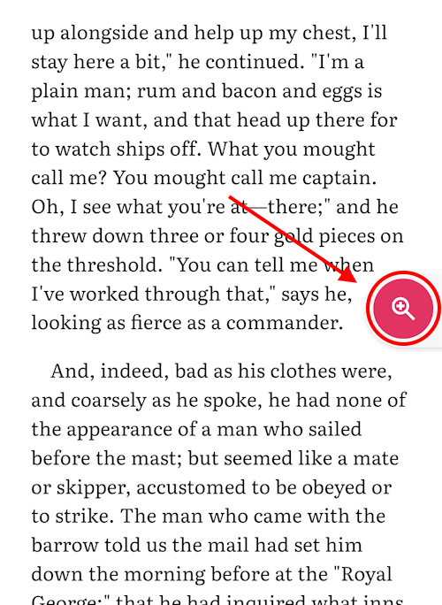 Tap the shortcut button to magnify